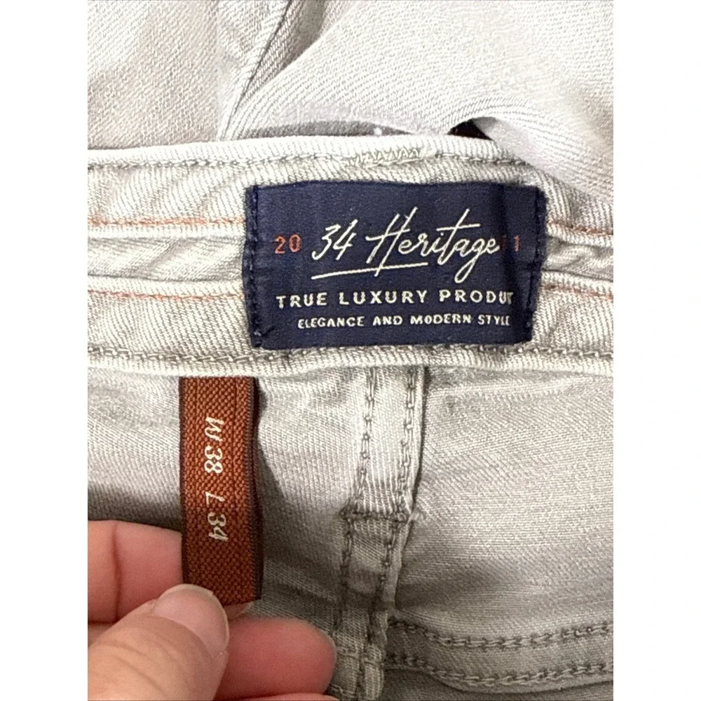 34 Heritage Courage Mid Rise Straight‎ Leg Mens 38x27 Jeans Light Grey